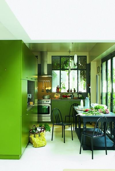 Cocinas verdes - 35 imágenes de diferentes tonalidades