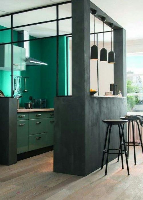 Cocinas verdes - 35 imágenes de diferentes tonalidades