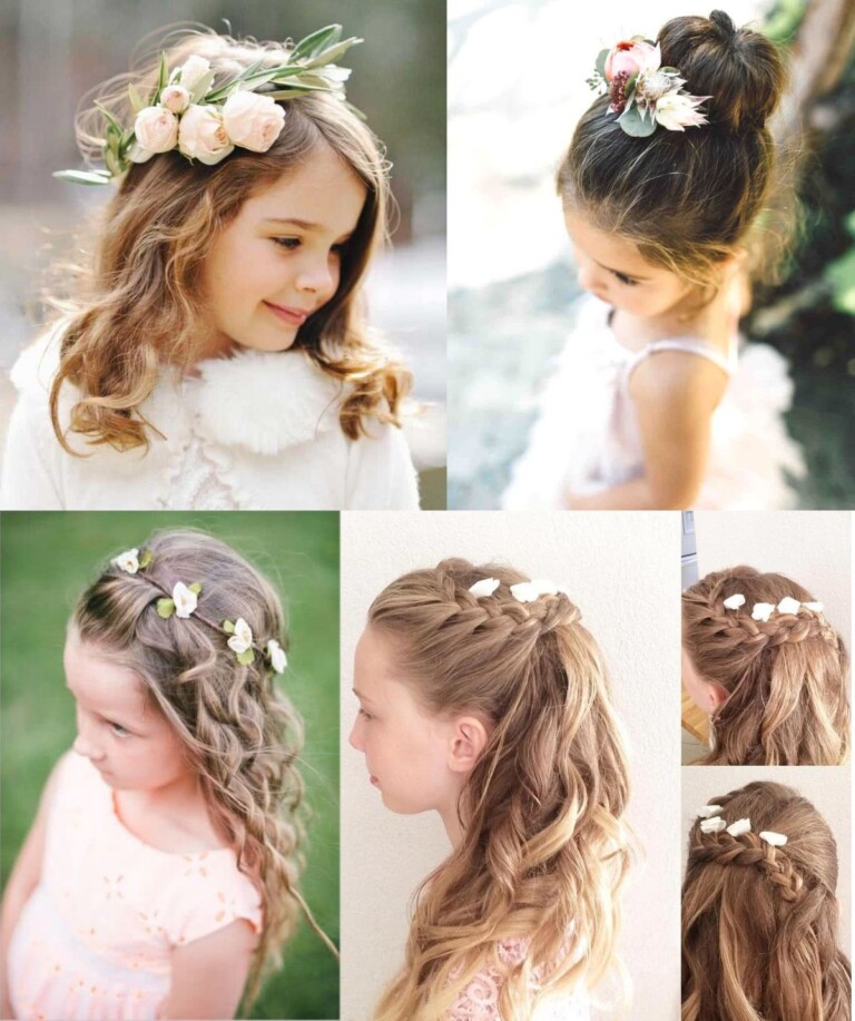 Peinados para niñas con flores